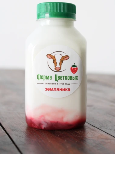 Йогурт питьевой с земляничным джемом