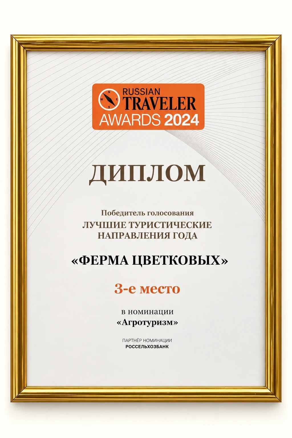 диплом Russian Traveler Awards