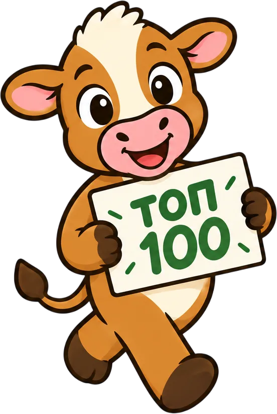 держит табличку «100»