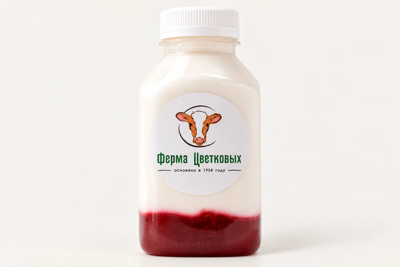 Йогурт питьевой с джемом (земляника)