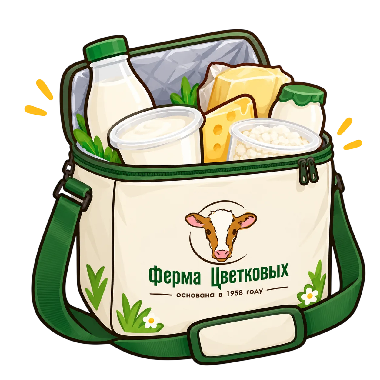 Сумка курьера с продуктами фермы